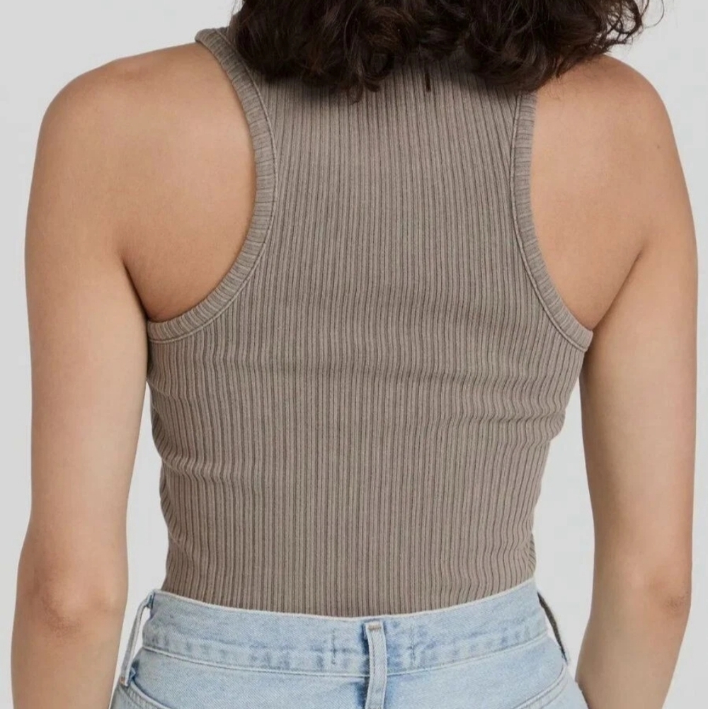 Agolde Bea Cutaway Ribbed Tank Top - Picture 2 of 8